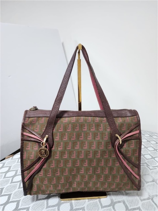 Fendi Handbags - Authentic Fendi Zucchino Canvas and Leather Shoulder Bag Multicolor